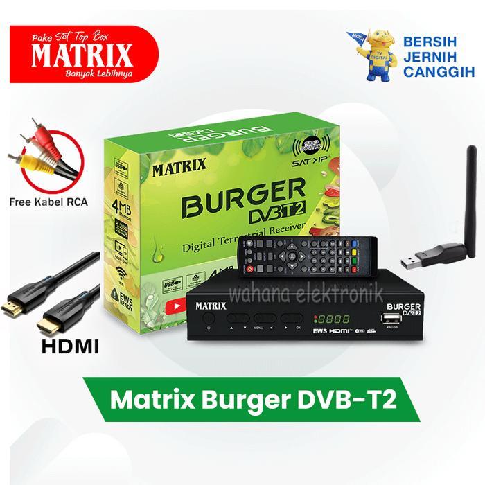 PIXELCORE Matrix Apple DVB-T2 Set Top Box Versi Terbaru Box Metal Besi Bersertifikat Kominfo Dengan 