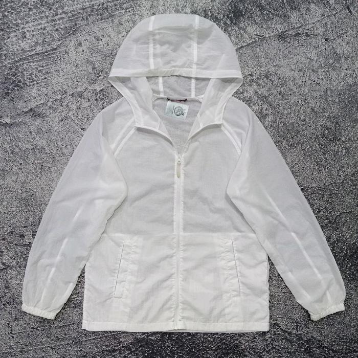 jaket outdoor parasut tipis POLHAM putih basic polos jaket running casual murah size M
