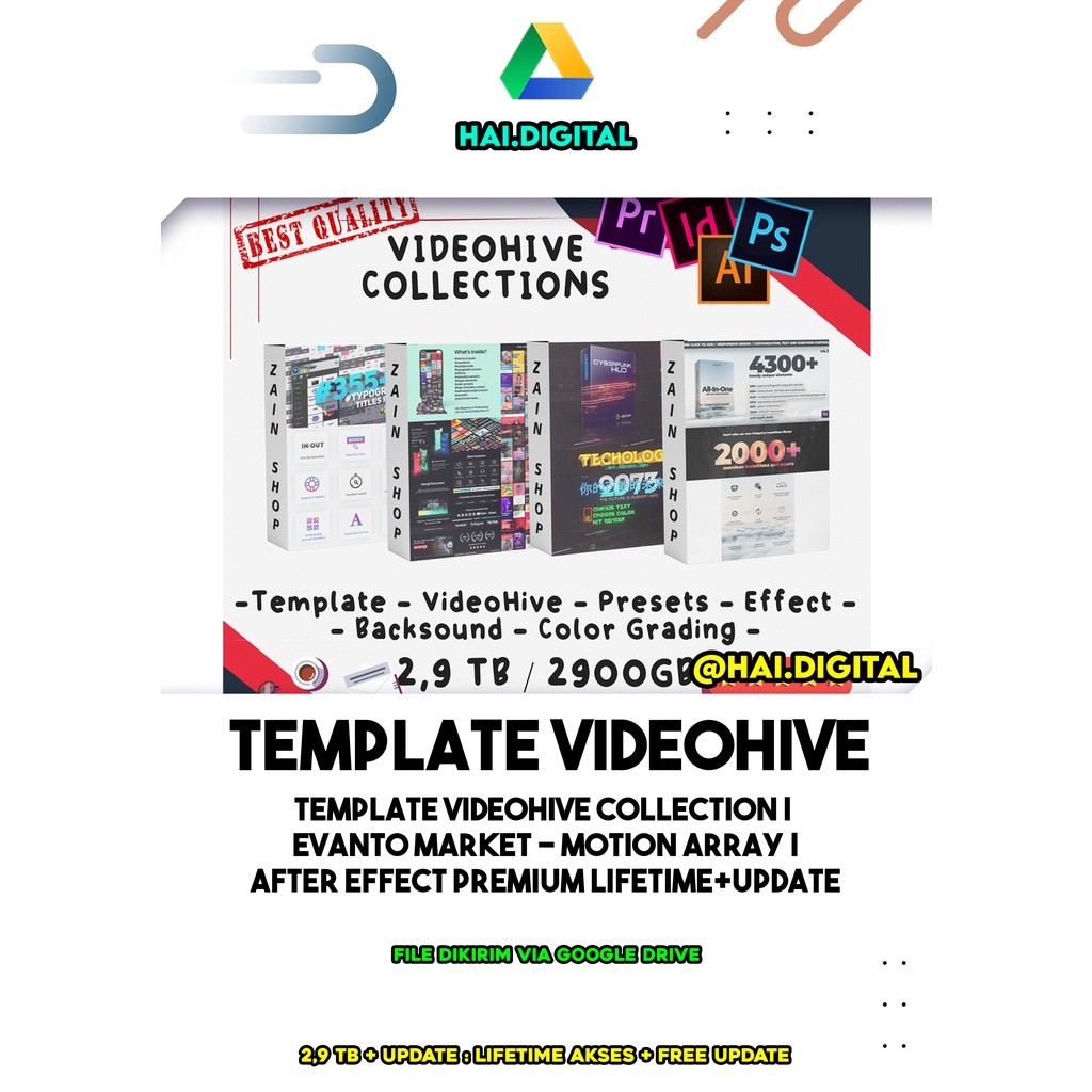 TEMPLATE VIDEOHIVE COLLECTION | EVANTO MARKET - MOTION ARRAY | After Effect Premium Lifetime+Update