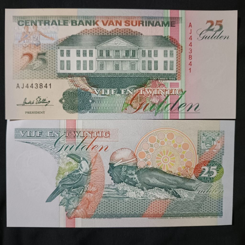SA537 SURINAME 25 GULDEN GRESS/BARU