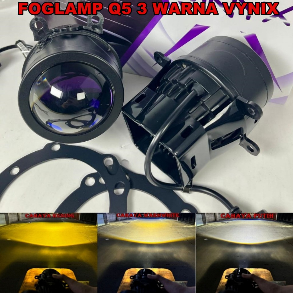 Foglamp Biled Projector 3 inch Q5 Vinyx Semi laser VINYX Q5 LAMPU KABUT Double Laser Vinyx Q5 65 Wat