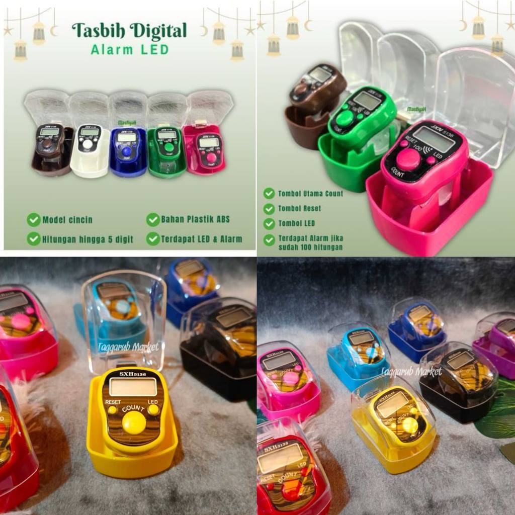 (GROSIR/12PCS) TASBIH DIGITAL LED BOX ALARM LED BOX JXN 5136 TASBIH DIGITAL PREMIUM SOUVENIR HAMPERS