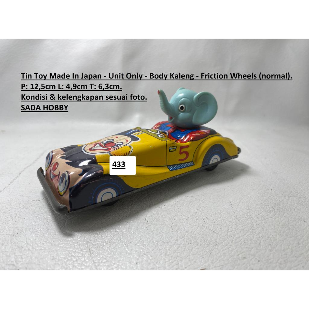 Cragstan Tin Friction Circus Elephant Car Yellow Unit Only