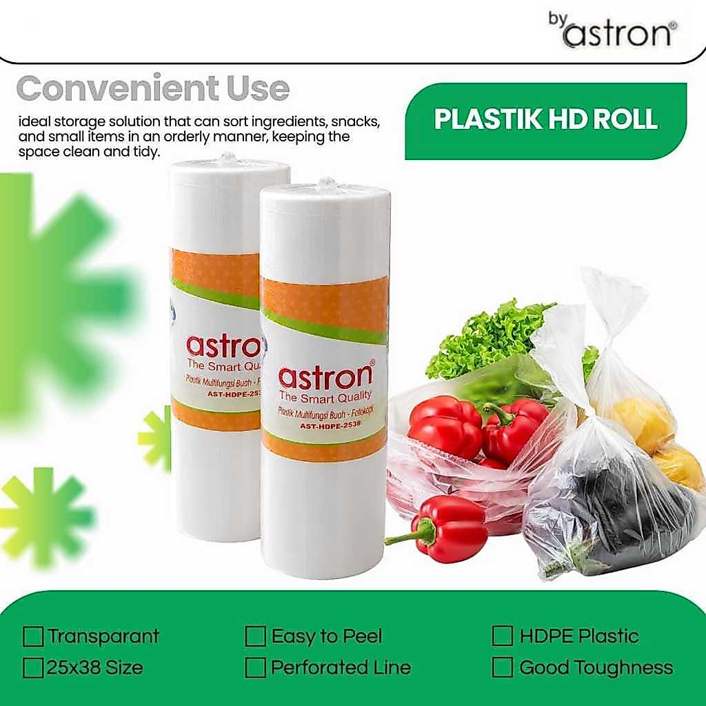 Plastik HD Roll / Plastik Buah / Plastik HD Roll Bag / HDPE Roll Plastic / Plastik Multifungsi ASTRO