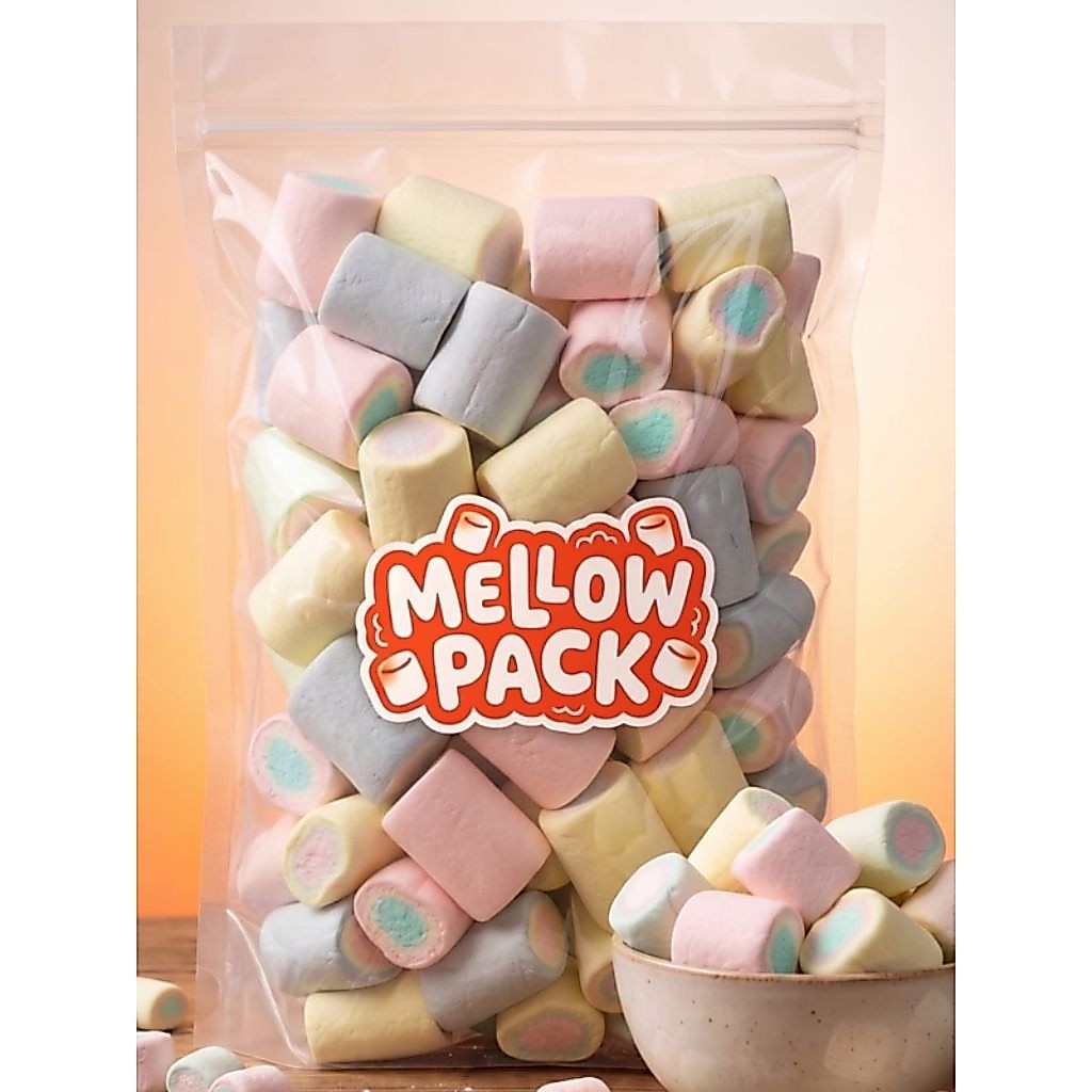 Marshmellow Plain Rainbow ukuran besar / Marshmallow Chewy / Marshmallow kiloan (1KG)