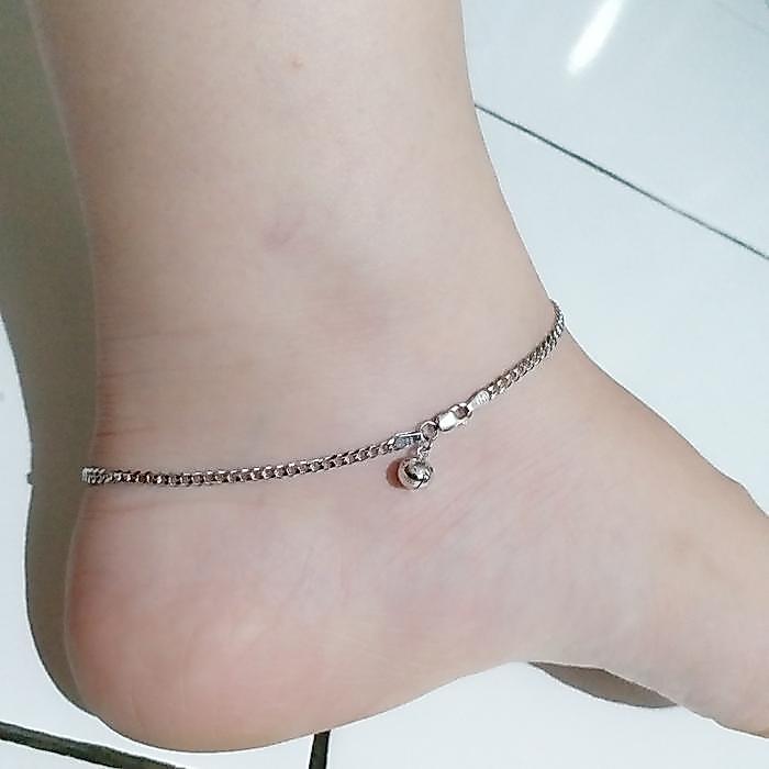 GELANG KAKI PERAK 925 /PERHIASAN GELANG KAKI SILVER LAPIS EMAS PUTIH
