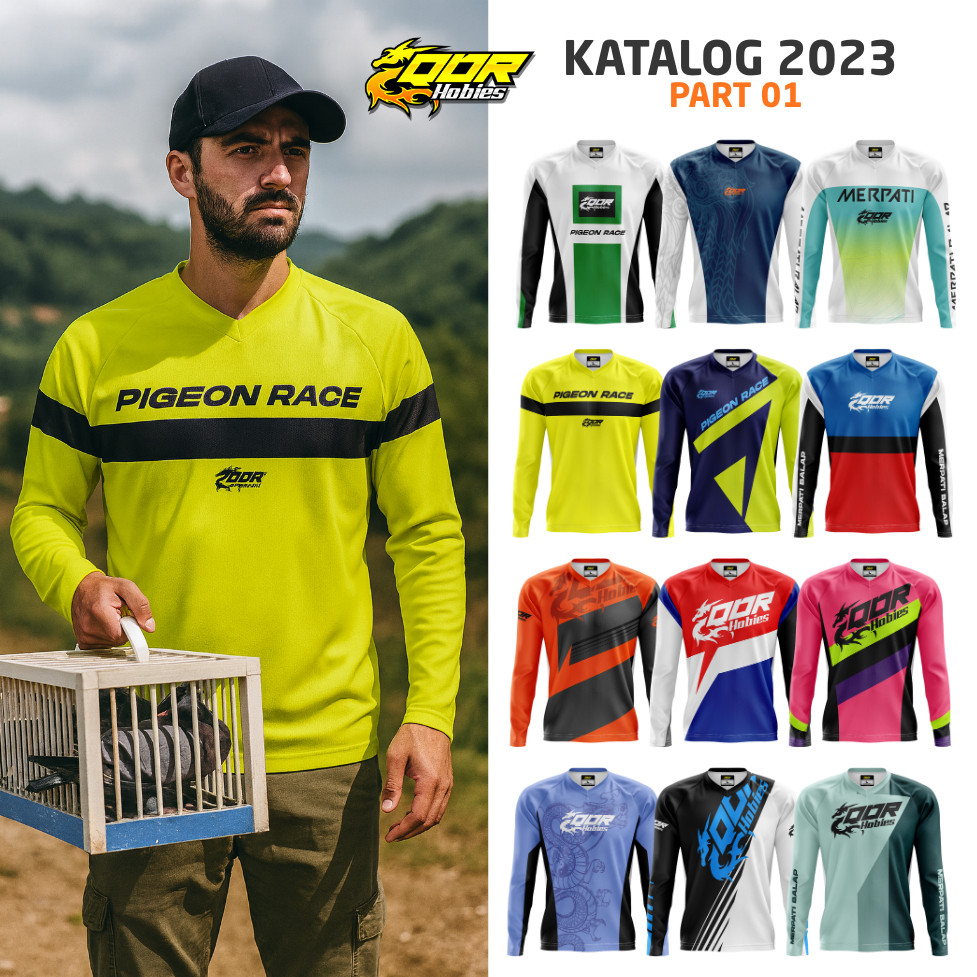 Jersey Custom Merpati tangan Panjang Full Printing QDR HOBIES Katalog 2023 part 01 Gratis nama Tim