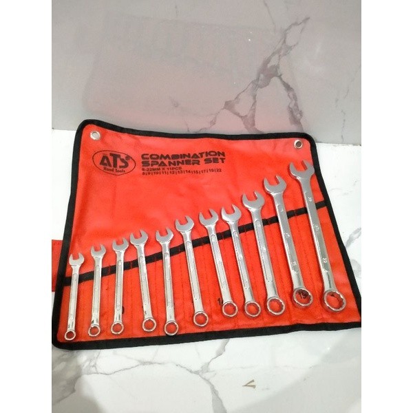 KLEPU.ID kunci ring pas set 11pcs ATS kunci ring pas set bagus tebal
