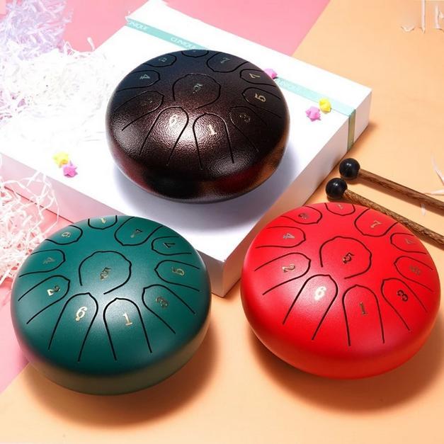 Steel Tongue Drum 11 Nada 6 Inch Handpan Mini Drum Meditasi Alat Musik Perkusi