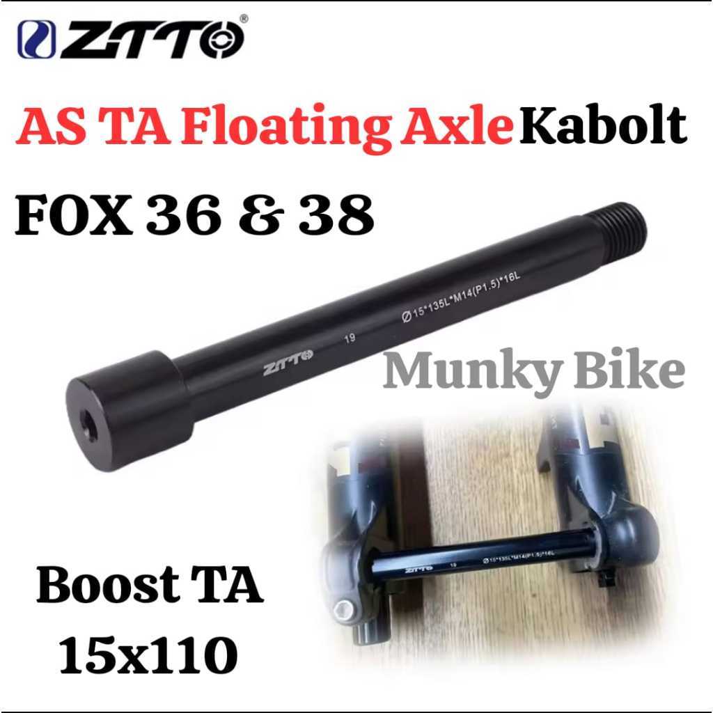 Foto ZTTO AS TA Thru Axle Shaft Fork FOX 36 36 Boost Tipe Kabolt Floating Axle 15x110 ulir drat 1.5 Alloy Poros Sepeda