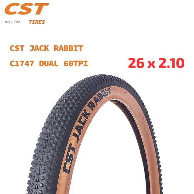 Foto Ban Luar CST Jack Rabbit 26 x 2.10 Tanwall Skinwall Coklat Premium Non Foldable Sepeda