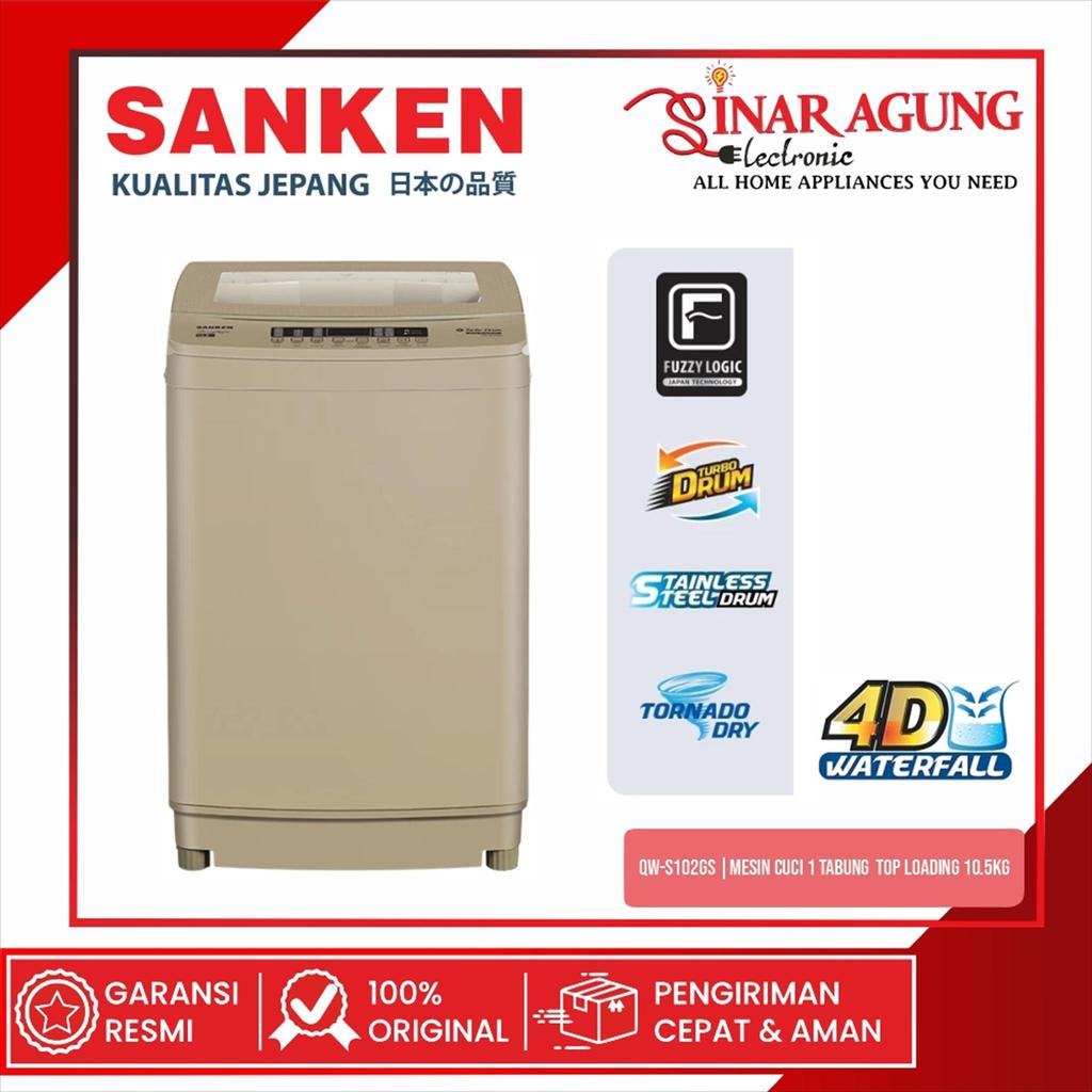 SANKEN QW-S102GS MESIN CUCI 1  TABUNG TOP LOADING 10.5 KG ORIGINAL