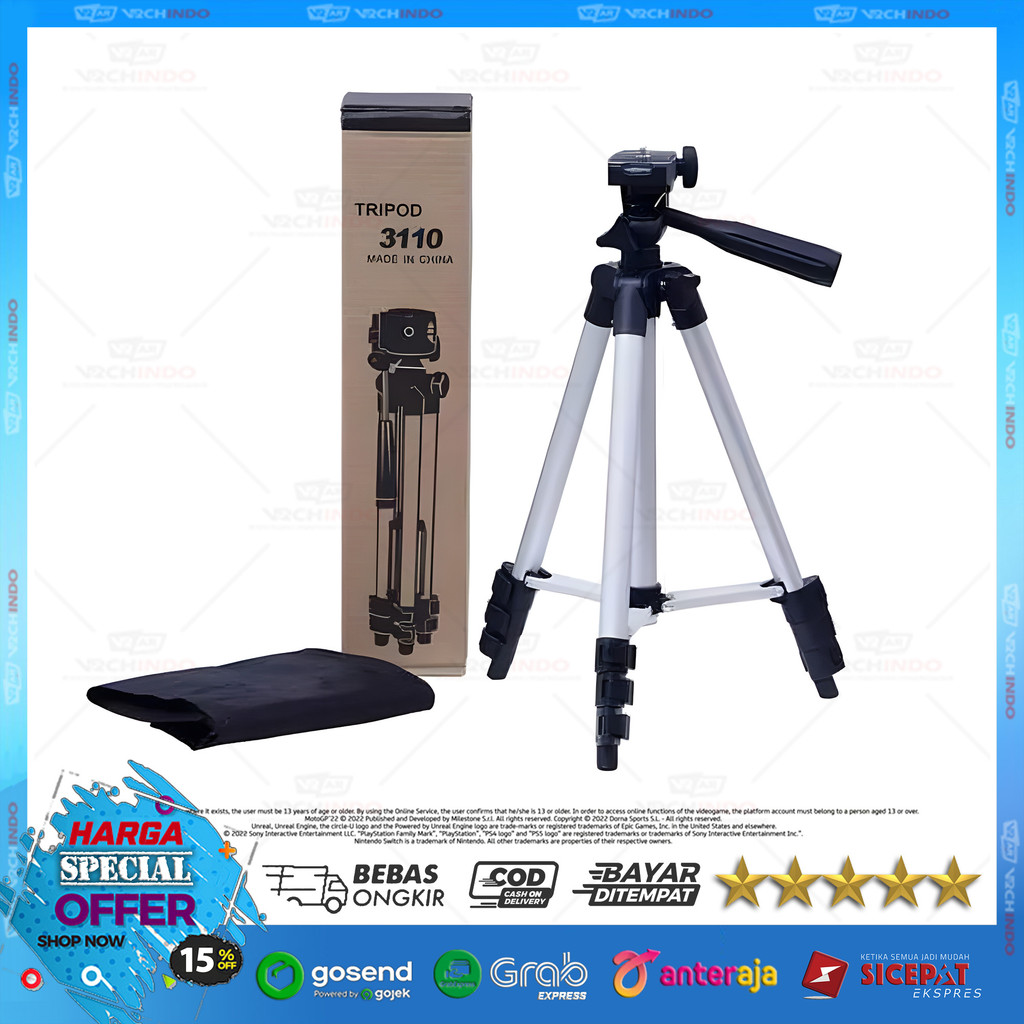 Tripod / Camera Stand / Stand Kamera | 3110 Adjustable Stabil & Praktis Untuk Shooting, Vlog, Foto &