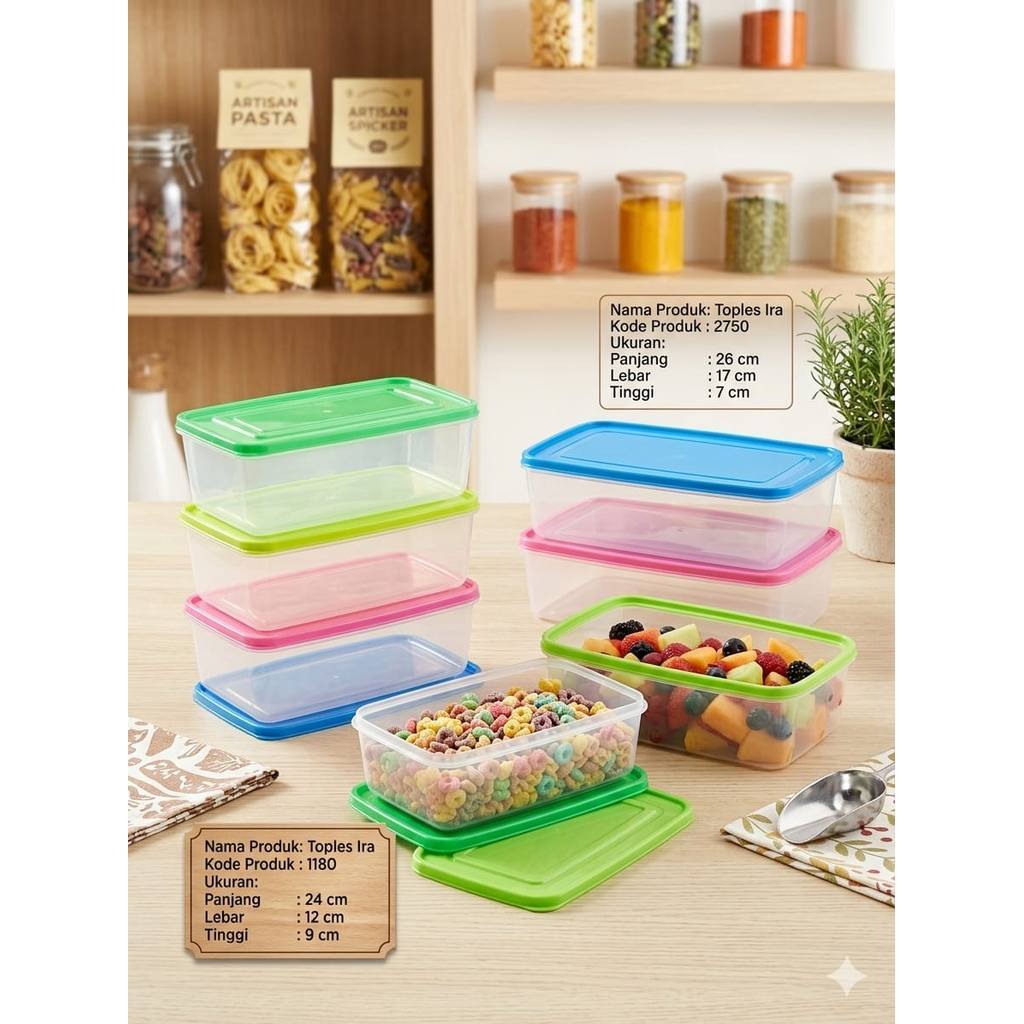 TOPLES IRA / Kotak Penyimpanan Makanan Plastik Premium 1180
