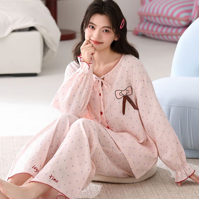 Foto Asli Piyama Baju Tidur Bahan Katun Model Terbaru Longgar Gaya Korea Yang Manis