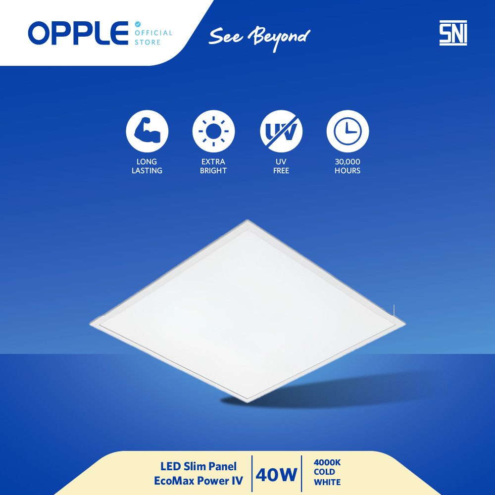 OPPLE LED Lampu Panel Slim EcoMax Powe IV 595mm x 595 mm 40W IP44