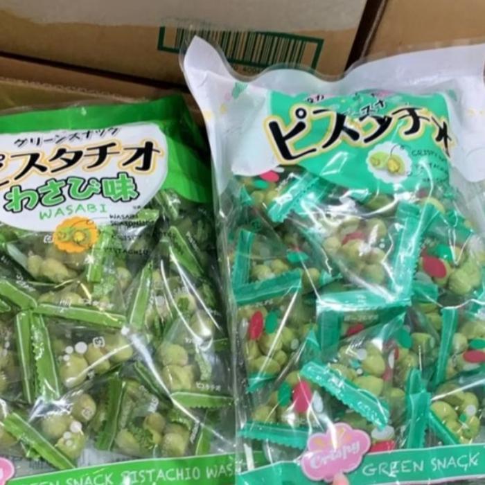 BIG PACK SENNARIDO GREEN SNACK PISTACHIO WASABI / ORIGINAL JEPANG