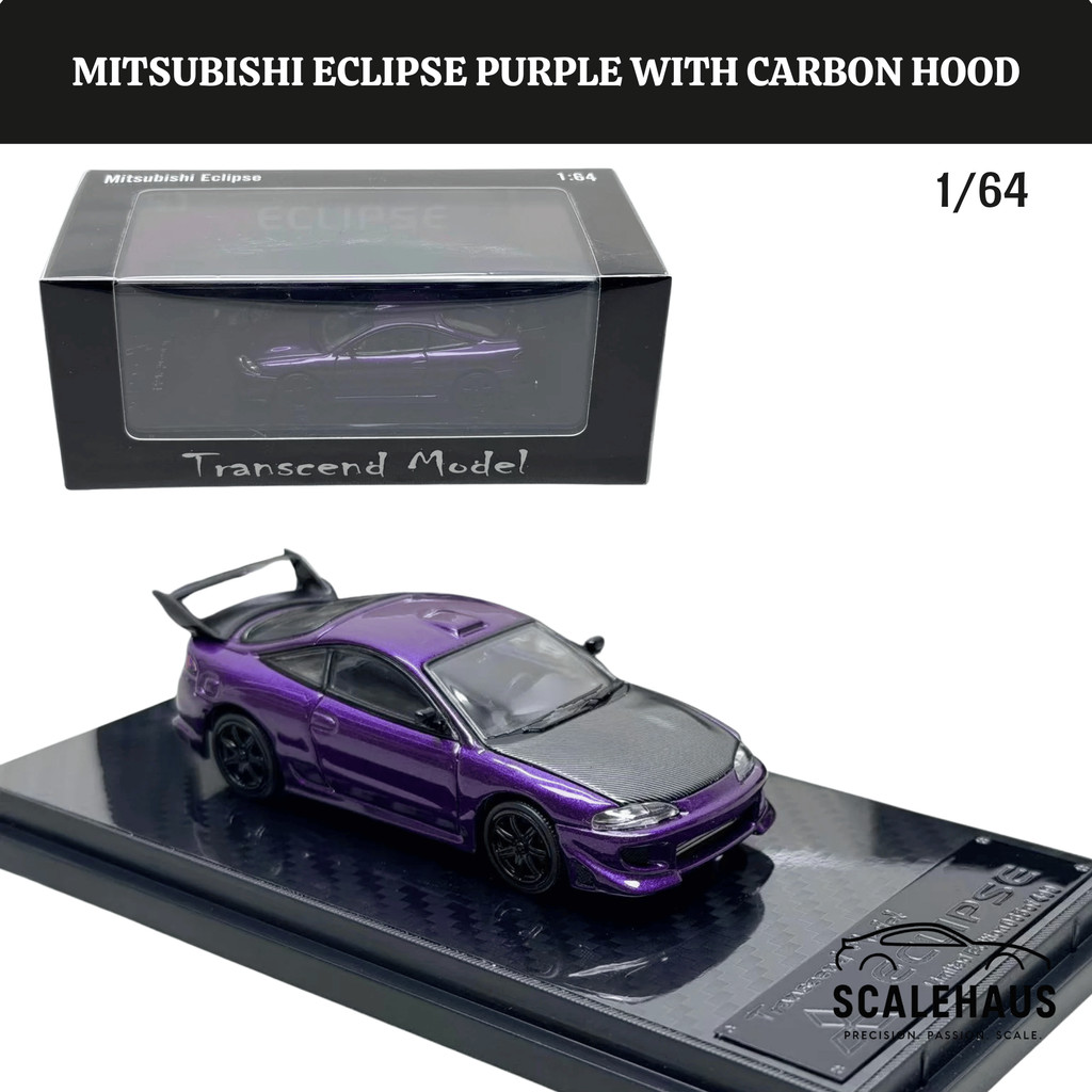 Transcend Model 1/64 Mitsubishi Eclipse Purple with Carbon Hood