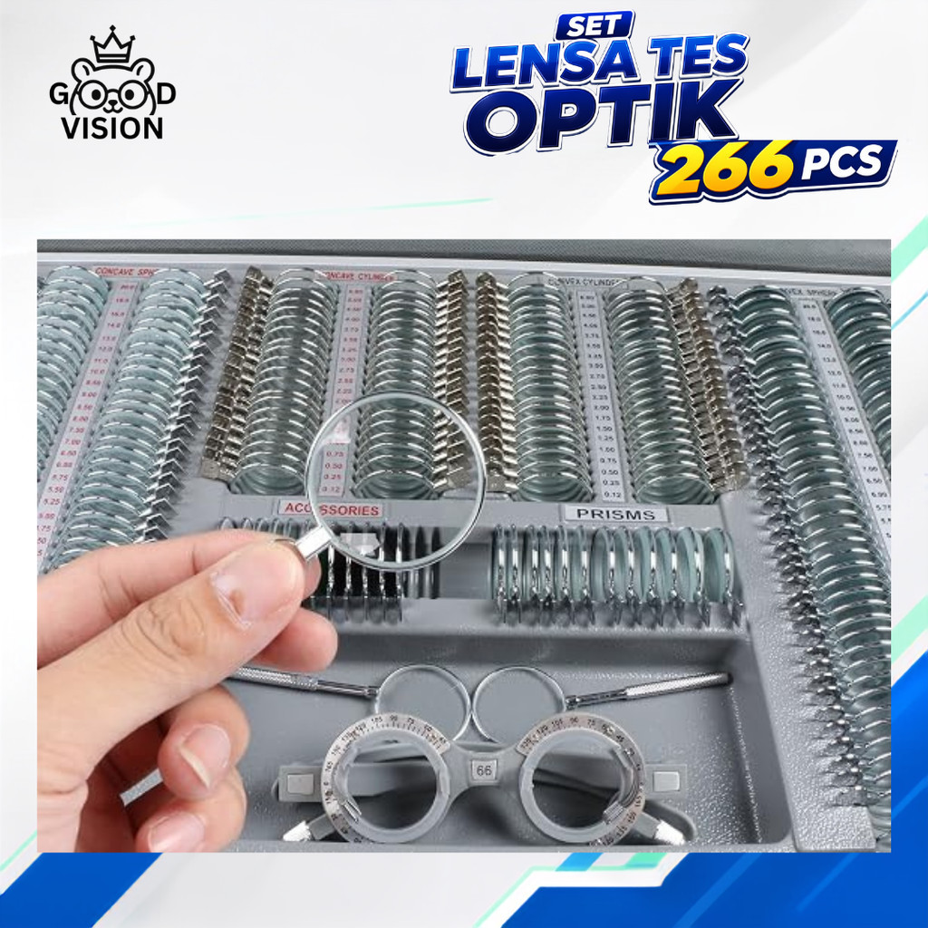 Lensa Tes Optik 266 PCS Trial Lens Set Lengkap Alat Pemeriksaan Mata Untuk Toko Optik