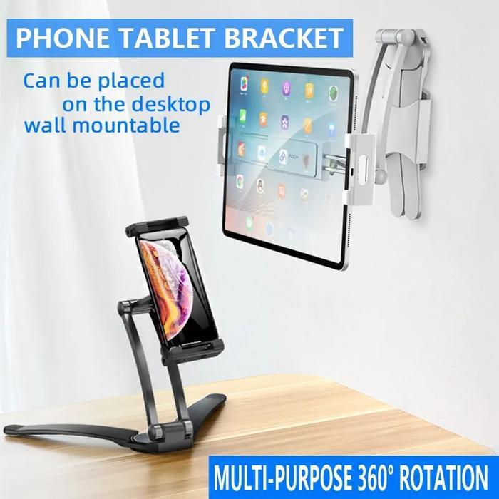 Stand Holder HP TABLET Universal Phone Holder Meja Dinding Bracket - HITAM
