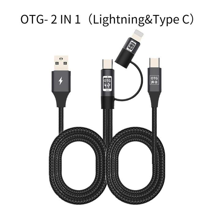 Siborie OTG Kabel Konversi / Kabel Langsung sound card for lightning android type C - OTG-2IN1