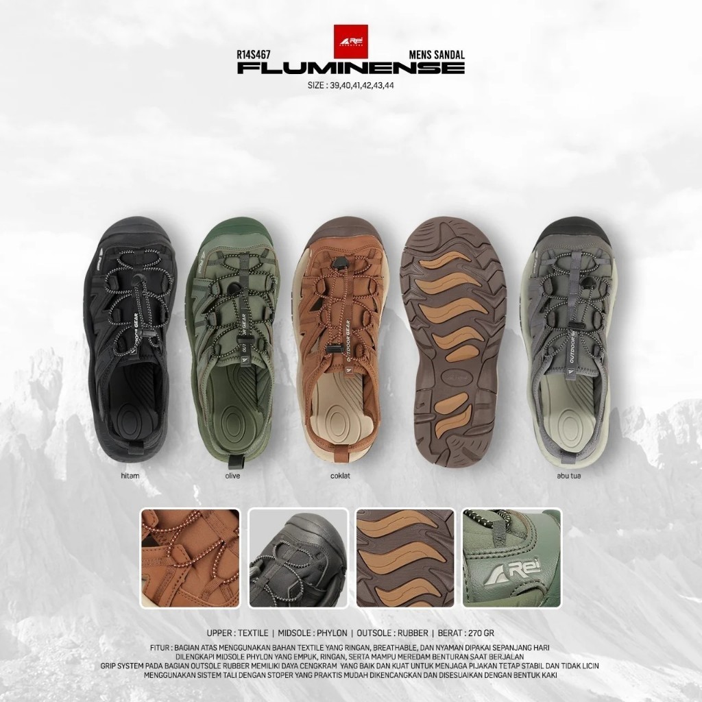 SANDAL SEPATU AREI FLUMINENSE TERBARU / SENDAL SEPATU AREI OUTDOOR GEAR