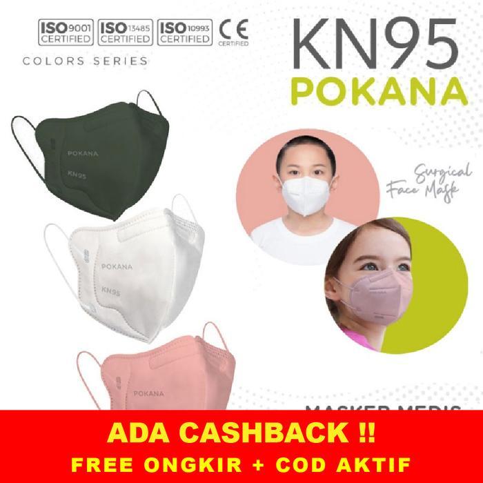 TERMURAH.. Pokana KN95 kids mask 6 ply / Masker Anak KN95 Pokana - Deepsea Navy