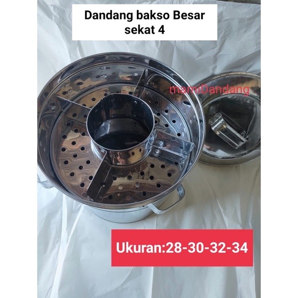 Dandang bakso besar sekat 4 stainless & almunium