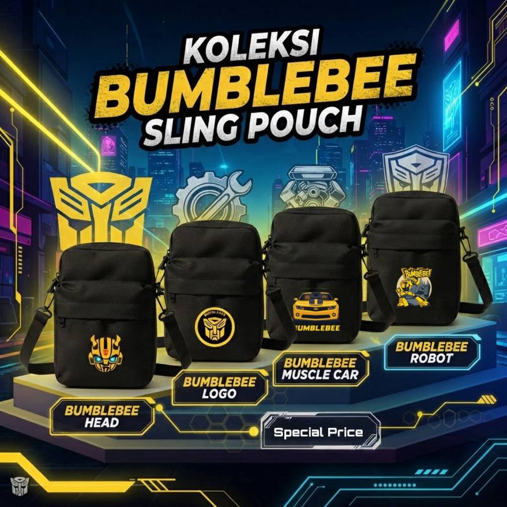 Tas Selempang Anak Premium Motif Bumble Kodura - Sling Pouch 2in1