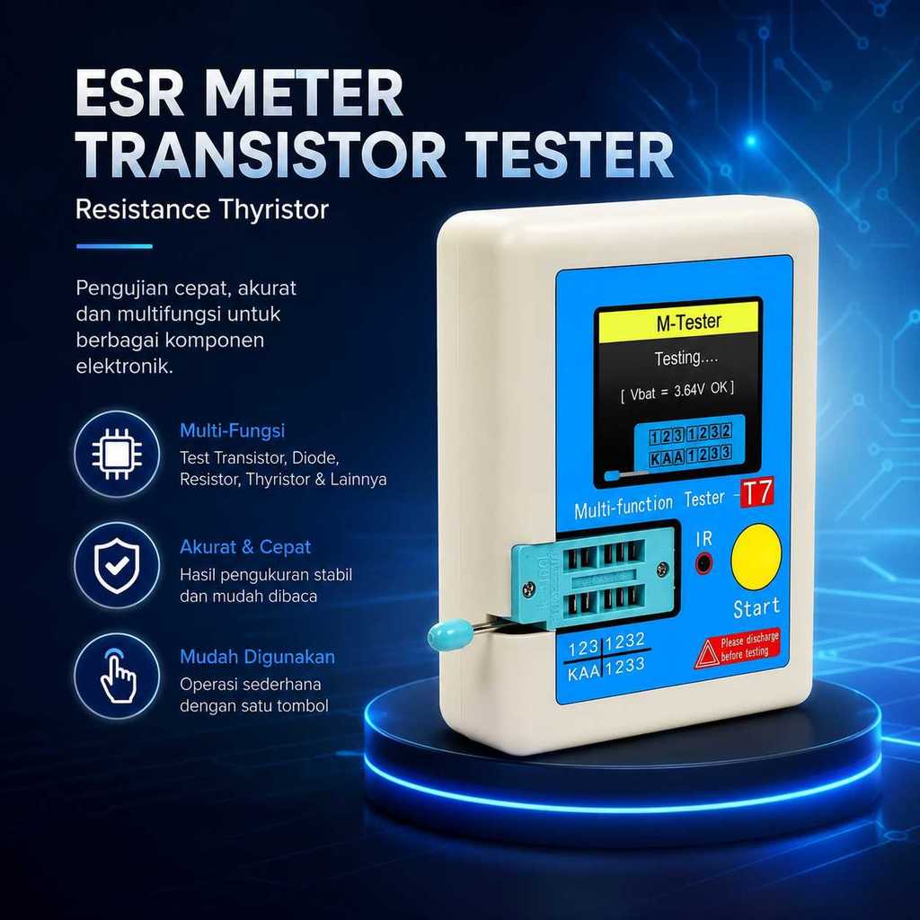 DoTek LCR-T7 ESR Meter Multifunctional Transistor Tester LCR Resistance Thyristor TFT