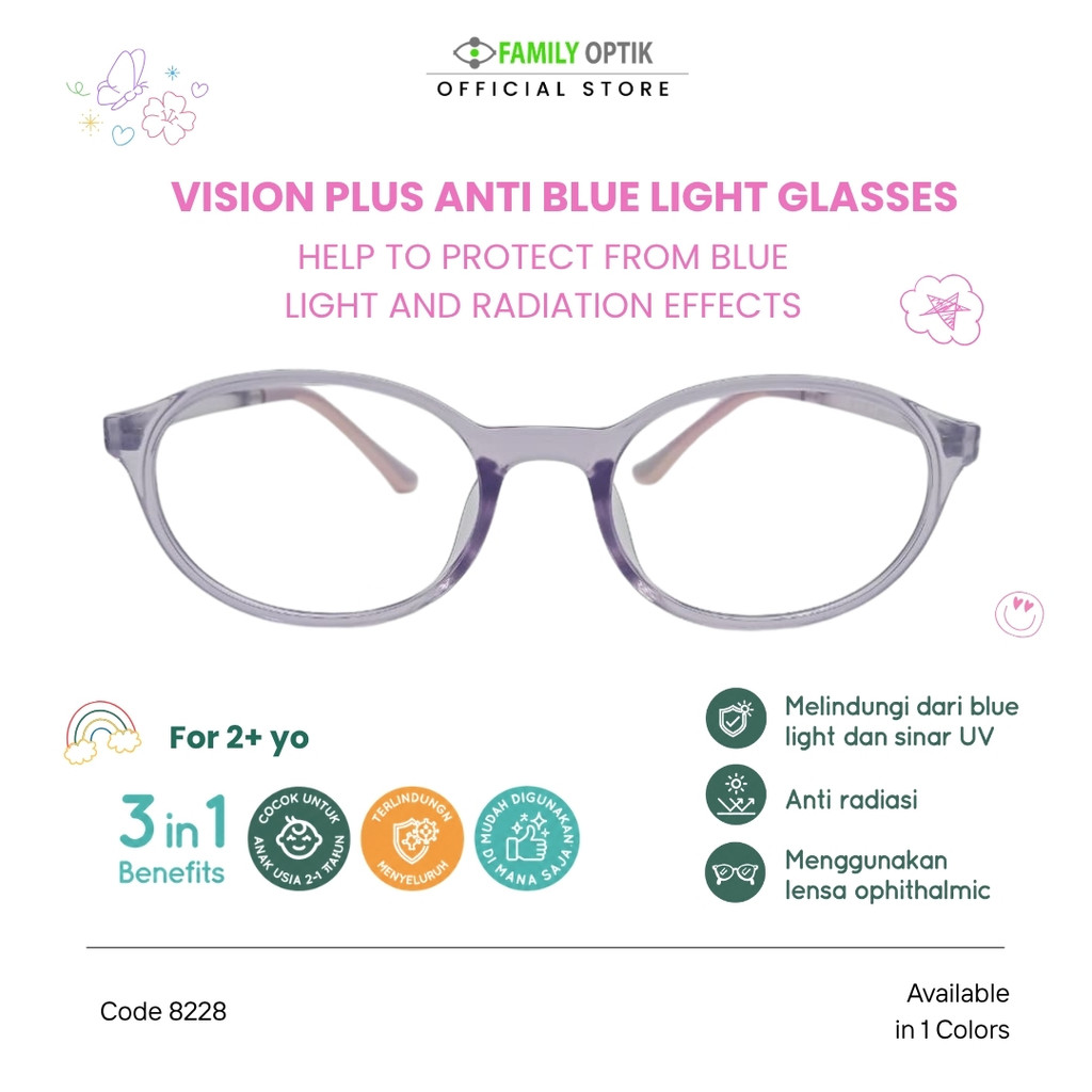 Family Optik - Kacamata  Anak Antiradiasi Minikids 8228