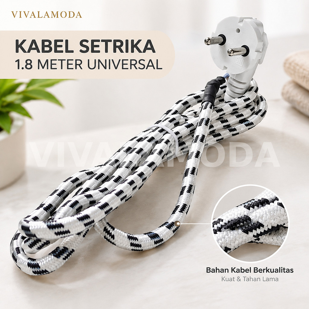 kabel setrika 1.8 meter universal kawat tebal serabut tembaga berkualitas pengganti tali gosokan lis