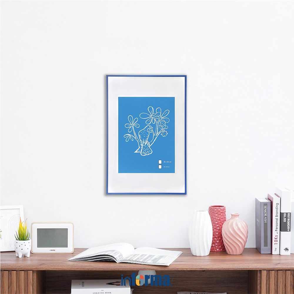 Informa Bingkai Foto Gallery Dinding Aluminium & Plastik 40x60 cm - Biru Figura Photo Frame Pigura P