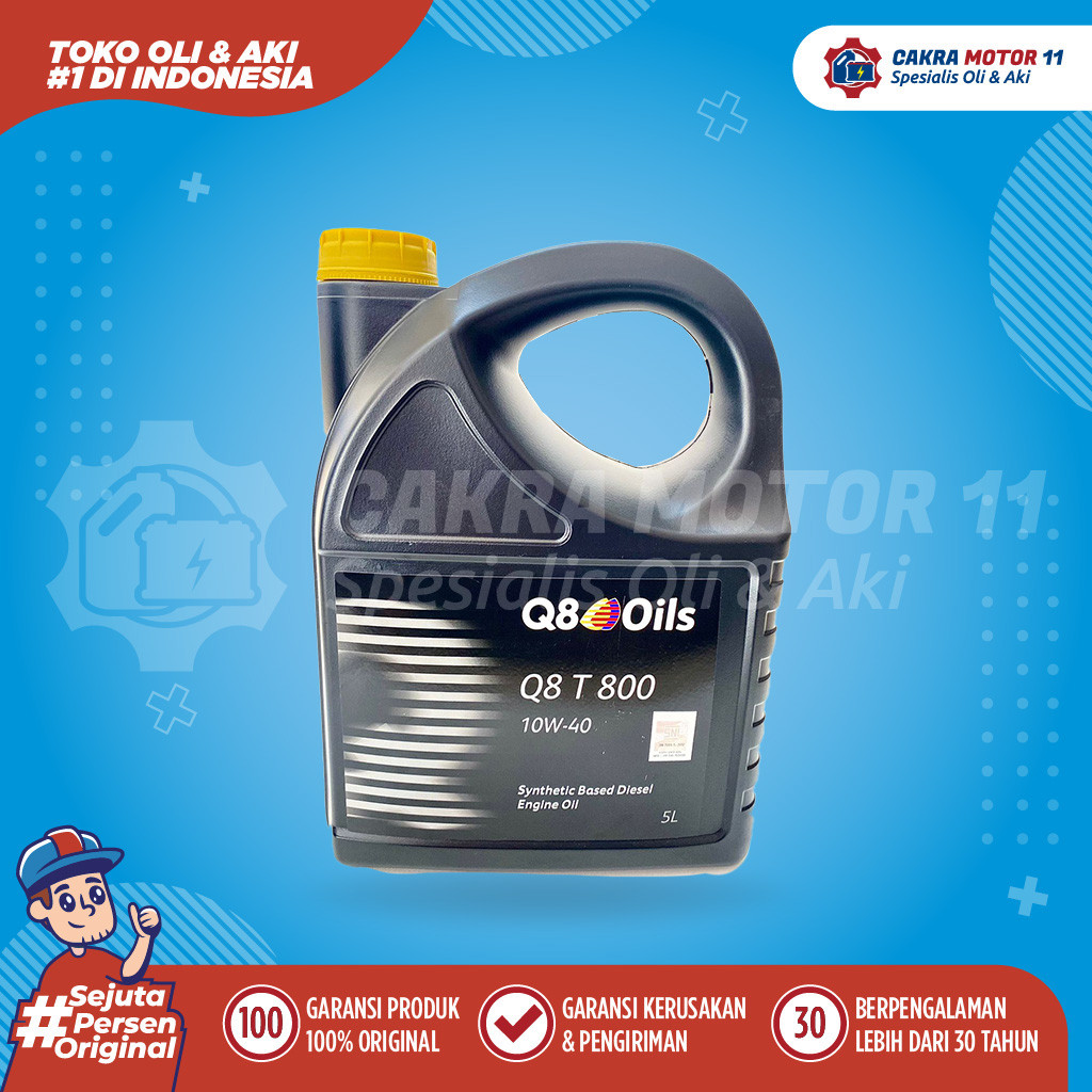 Q8 T800 Diesel 10w40 5lt Oli Diesel