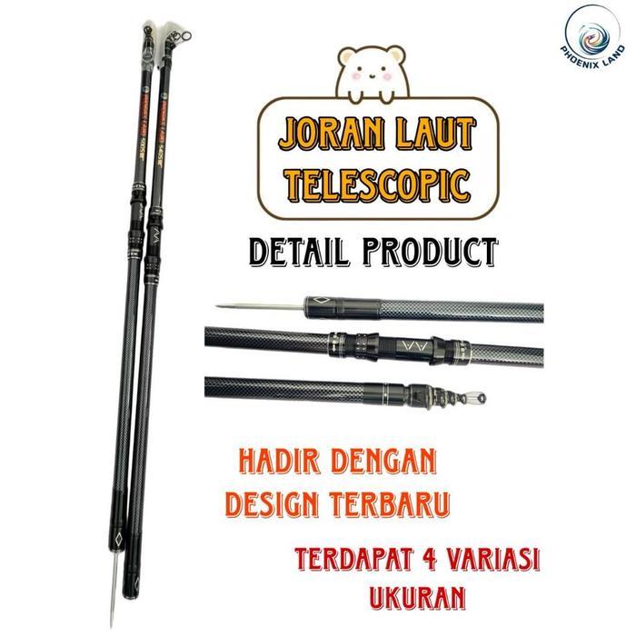 PROMO  PHOENIX LAND Joran Pancing Fiber Sea Fishing Rod Teleskopik Portable 4.2m-5.4m Bahan Fiber Co