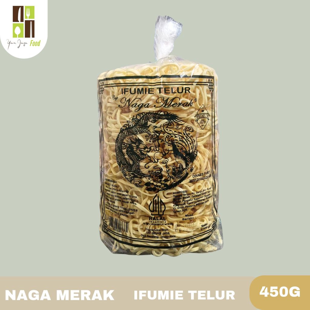 Ifumie telur Cap Naga Merak 450g / ISI 5 / Mie Telor / Goreng / Kuah / Original / kenyal / HALAL