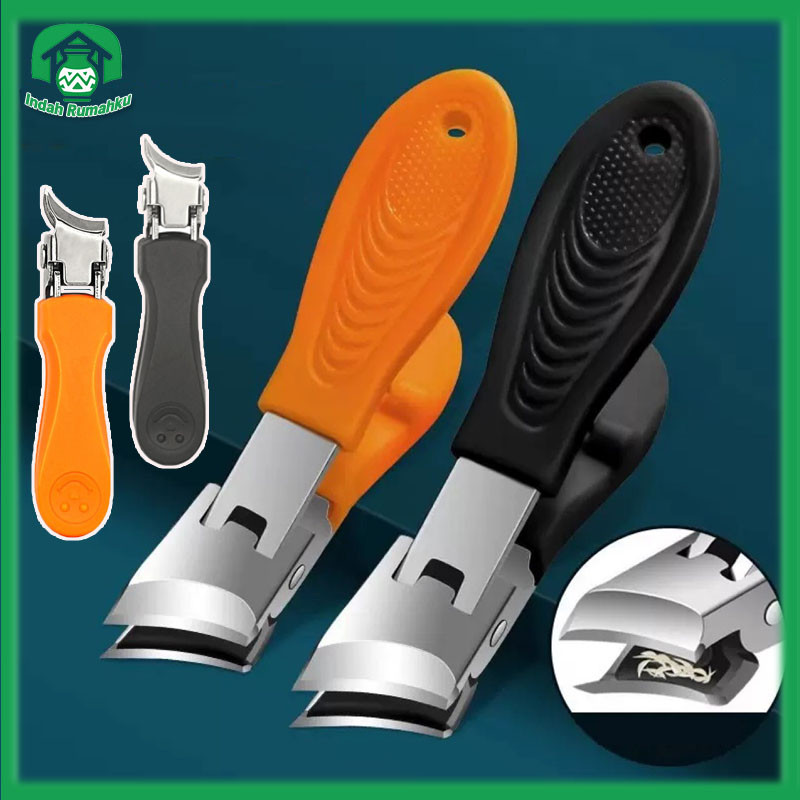 Gunting Kuku Sudut Miring Pegangan Anti Slip Toe Nail Clipper Stainless Memotong Kuku Kaki Tebal Can