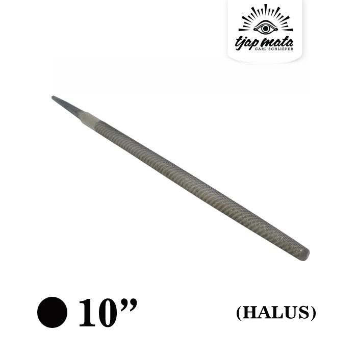 Kikir Besi Bulat (Halus) 10" Tanpa Gagang Original TJAP MATA / CAP MATA