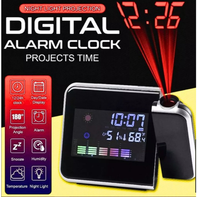 AL Jam led Digital Proyektor Jam Proyektor Alarm Jam Meja