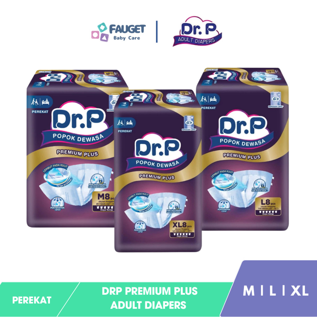 DrP Adult Diapers Popok Dewasa Premium Plus DR.P Perekat - M/L/XL