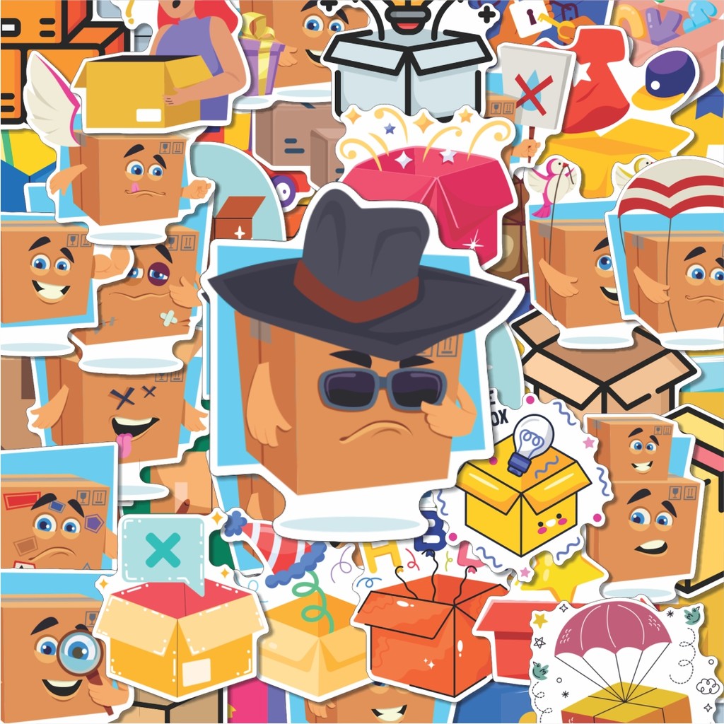 100PCS Lucu Stiker Box Stiker Aesthetic Stiker Anti Air Stikers Berperekat Waterproof sticker decal 