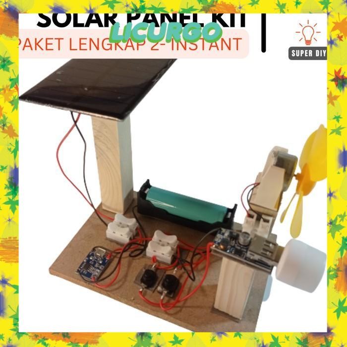 KIT EDUKASI PEMBANGKIT LISTRIK TENAGA MATAHARI SOLAR CELL PANEL SURYA PLTS GENERATOR MINI KIPAS TENA