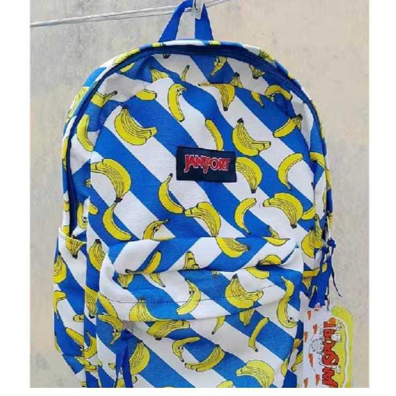 Tas Ransel Jansport Motif Pisang Full Tag/Full Barcode/Hologram Tas Sekolah Pria Wanita