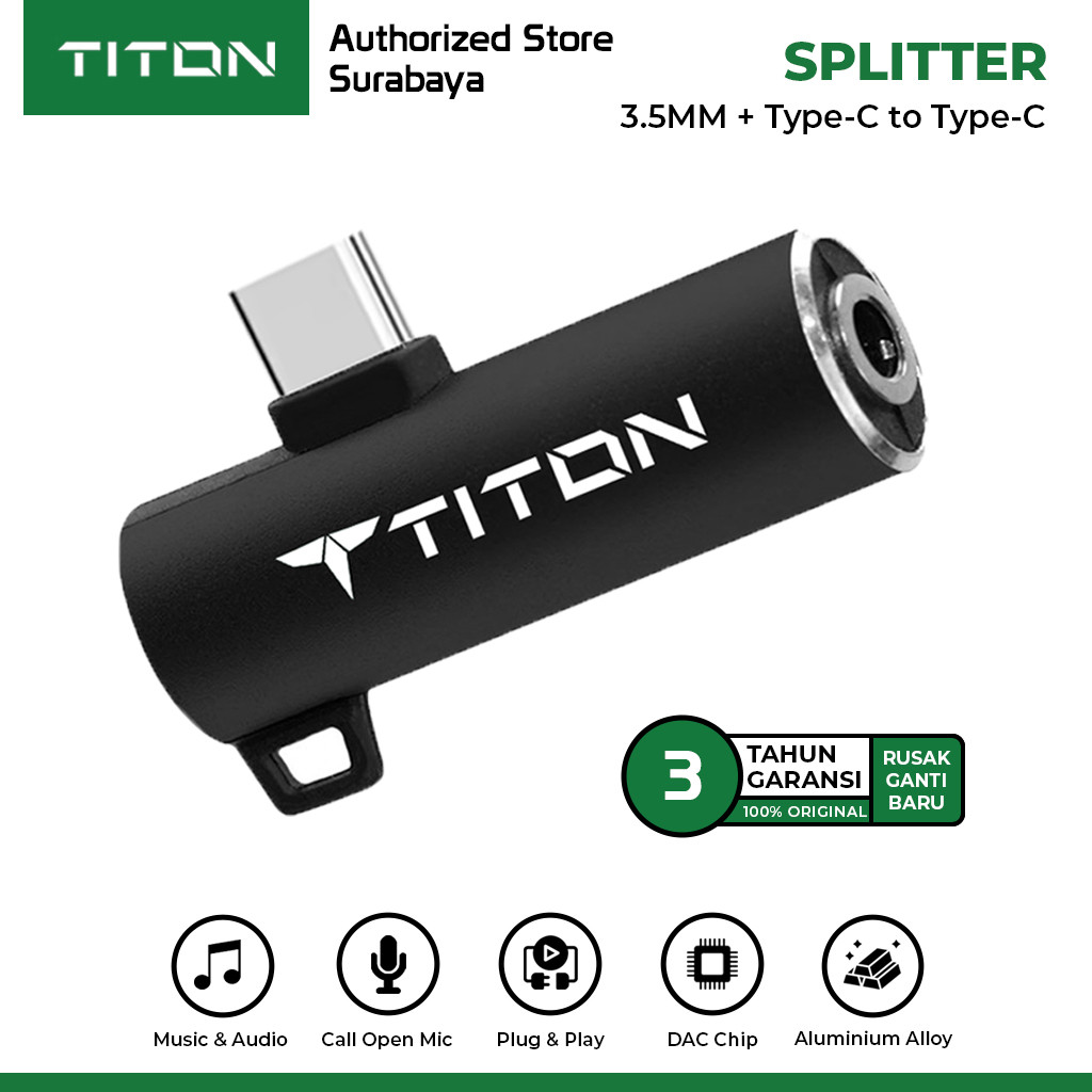 TITON Splitter Converter DAC Chip Jack 3.5mm Audio and Type C to Type C Adapter Adaptor OTG for Sams