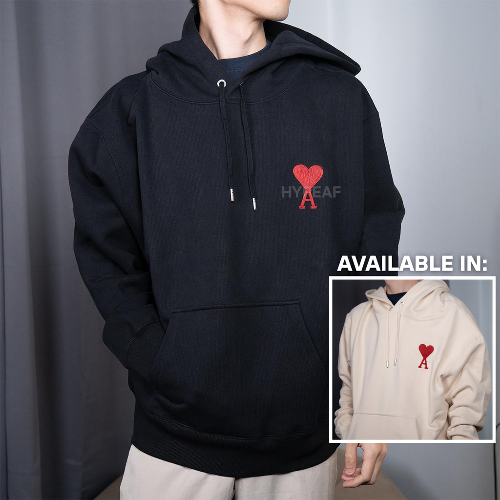 AMI Alexandre Mattiussi Ami De Coeur Red Embroidery Logo Patch Coeur Heart Hoodie [100% Authentic]