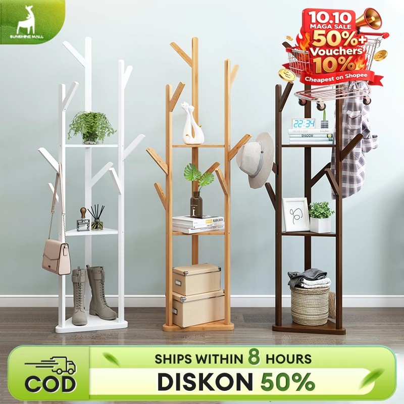 Stand Hanger Rak Mantel Kayu Rak Mantel Sederhana Gantungan Topi Multifungsi Stand Hanger Minimalis