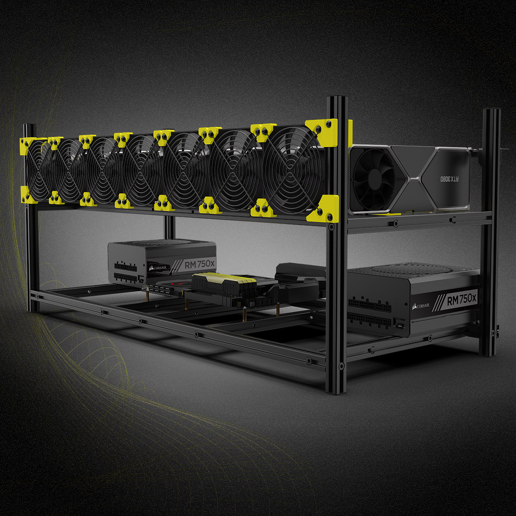 1PC 8 GPU Graphics Card Aluminum  Alloy Mine Frame Stackable Open Air Miner Mining Rig Mining Case M