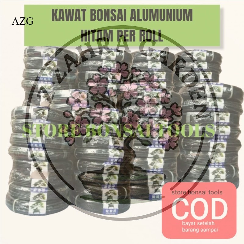 AZG- KAWAT BONSAI ALUMUNIUM HITAM PER ROLL
