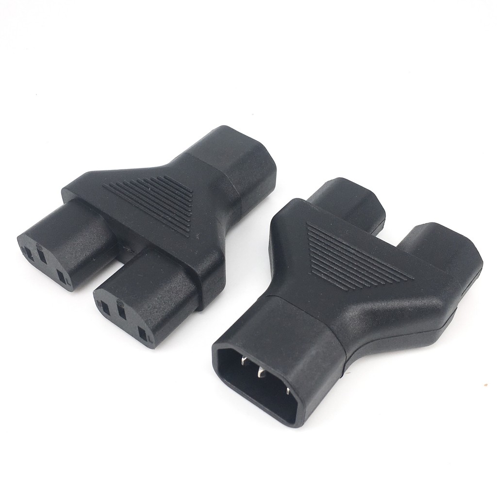 Bolantedz 1Pcs IEC 320 C14 Male to 2xC13 Female Y spliter adapter C14 TO TWO C13,IEC 320 C14 to Dual