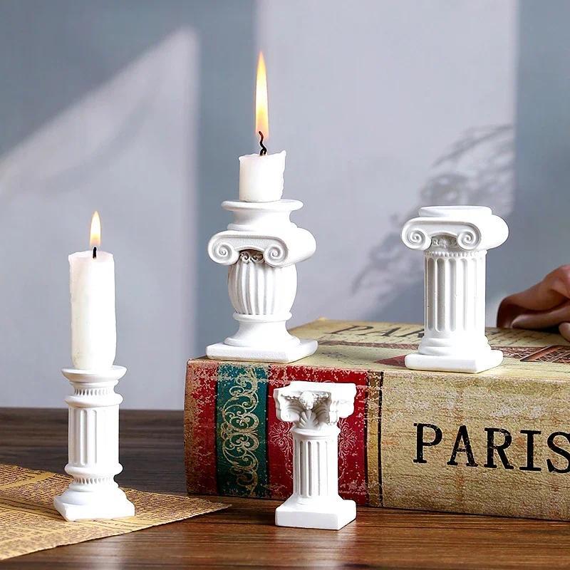 Modern Candle Stand Greek-Inspired Column Aromatherapy Candle Holders Roman Pillar Centerpiece Decor